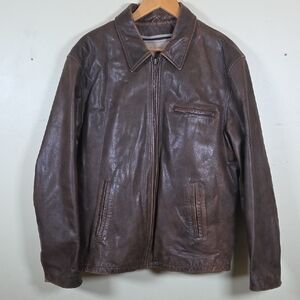 Vintage M. Julian Wilsons Brown Leather Jacket Mens Large Heavy Weight